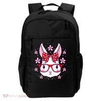Cute Easter Bunny Face Glasses Bow Easter Day Rabbit Backpack thumb 0