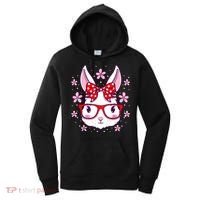 Cute Easter Bunny Face Glasses Bow Easter Day Rabbit Women's Hoodie thumb 0