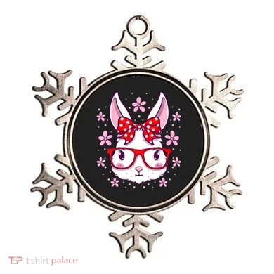 Cute Easter Bunny Face Glasses Bow Easter Day Rabbit Ornament