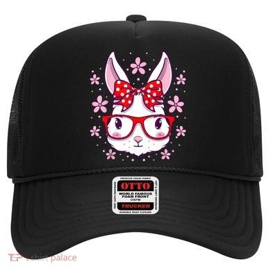 Cute Easter Bunny Face Glasses Bow Easter Day Rabbit Hat