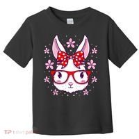 Cute Easter Bunny Face Glasses Bow Easter Day Rabbit Toddler T-Shirt thumb 0