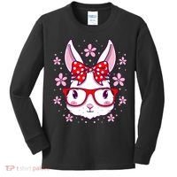 Cute Easter Bunny Face Glasses Bow Easter Day Rabbit Kids Long Sleeve Shirt thumb 0