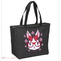 Cute Easter Bunny Face Glasses Bow Easter Day Rabbit Tote Bag thumb 2