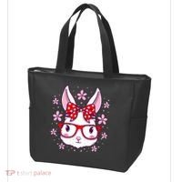 Cute Easter Bunny Face Glasses Bow Easter Day Rabbit Tote Bag thumb 3