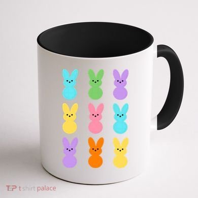 Colorful Easter Bunny Holiday Coffee Mug back