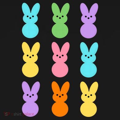 Colorful Easter Bunny Holiday Womens Funnel Neck Pullover Hood