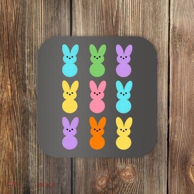 Colorful Easter Bunny Holiday Coaster