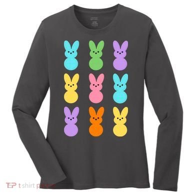 Colorful Easter Bunny Holiday Women's Long Sleeve Shirt
