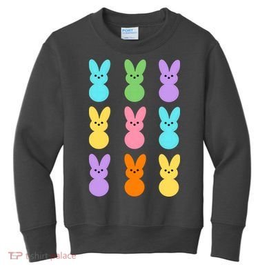 Colorful Easter Bunny Holiday Kids Sweatshirt