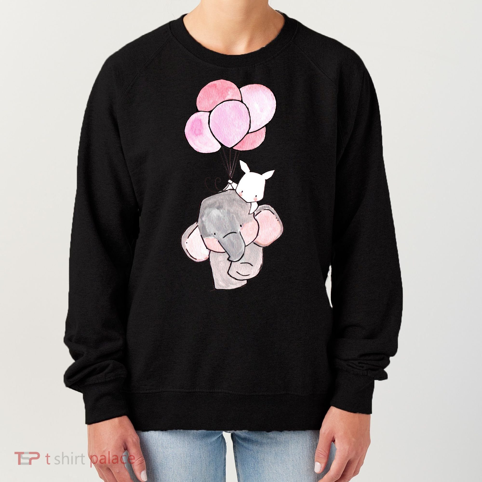 Cute Elephant Balloons Birthday Gift Women's Sweatshirt