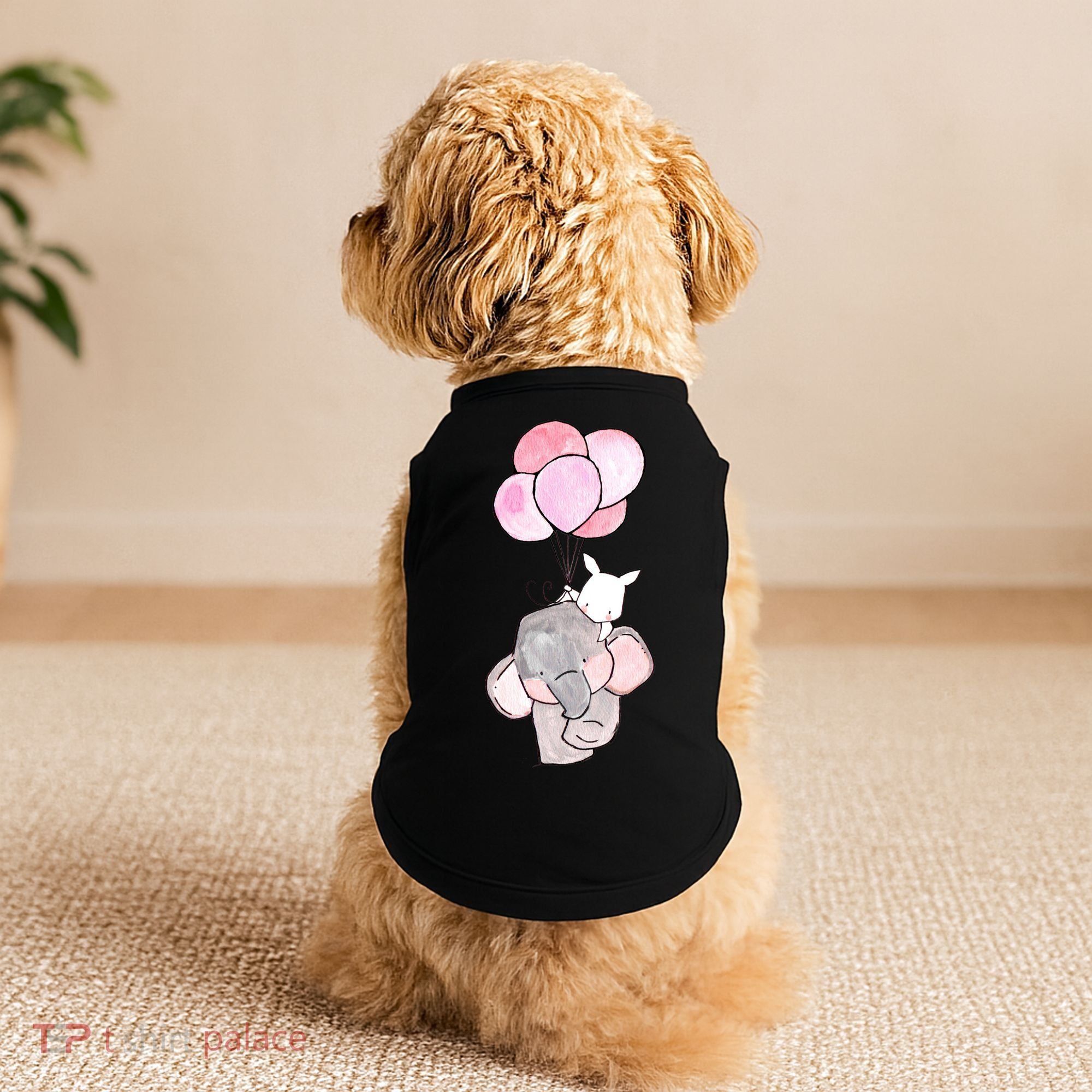 Cute Elephant Balloons Birthday Gift Doggie Tank
