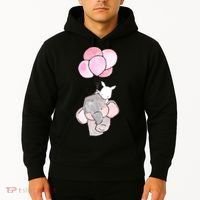 Cute Elephant Balloons Birthday Gift Hoodie thumb 2