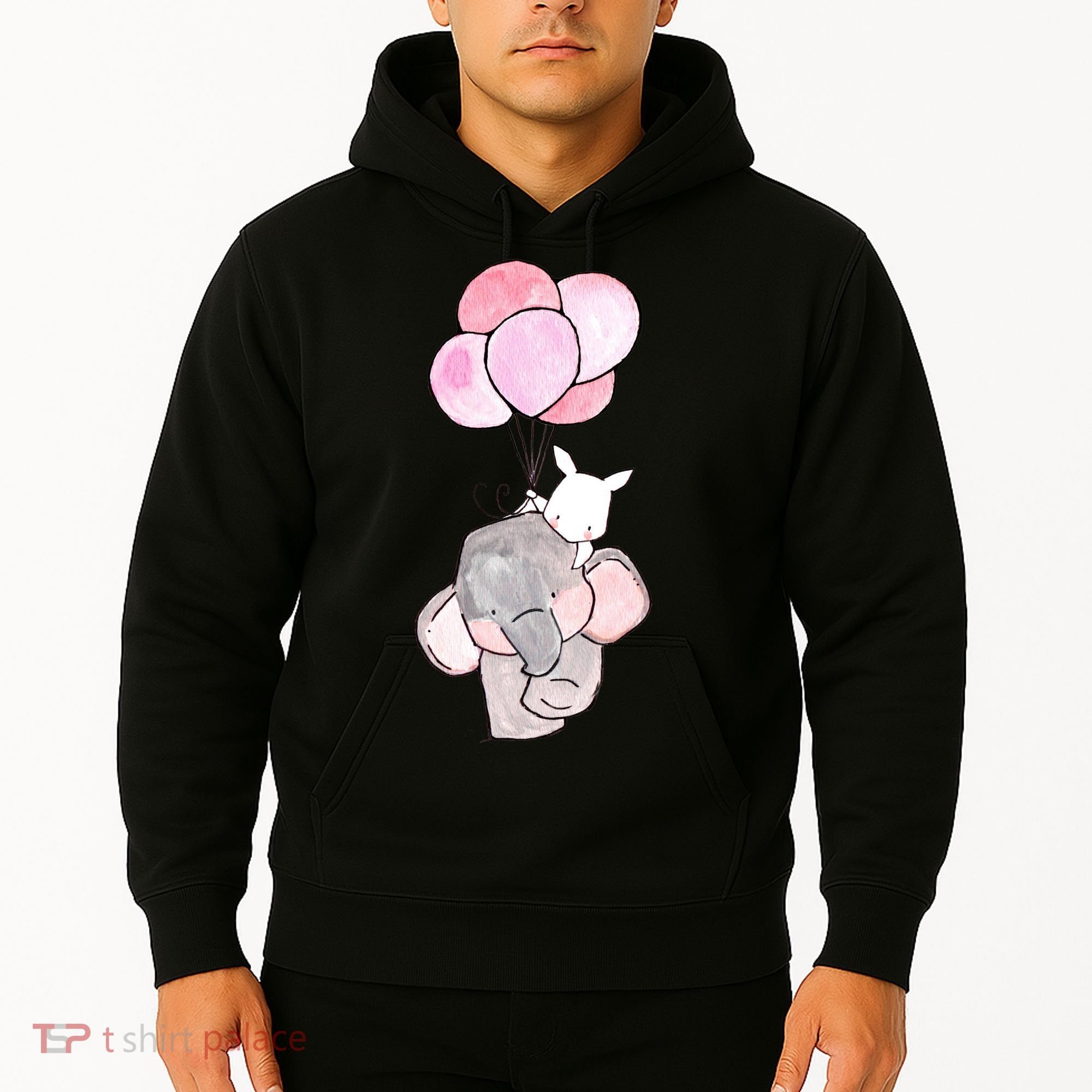 Cute Elephant Balloons Birthday Gift Hoodie