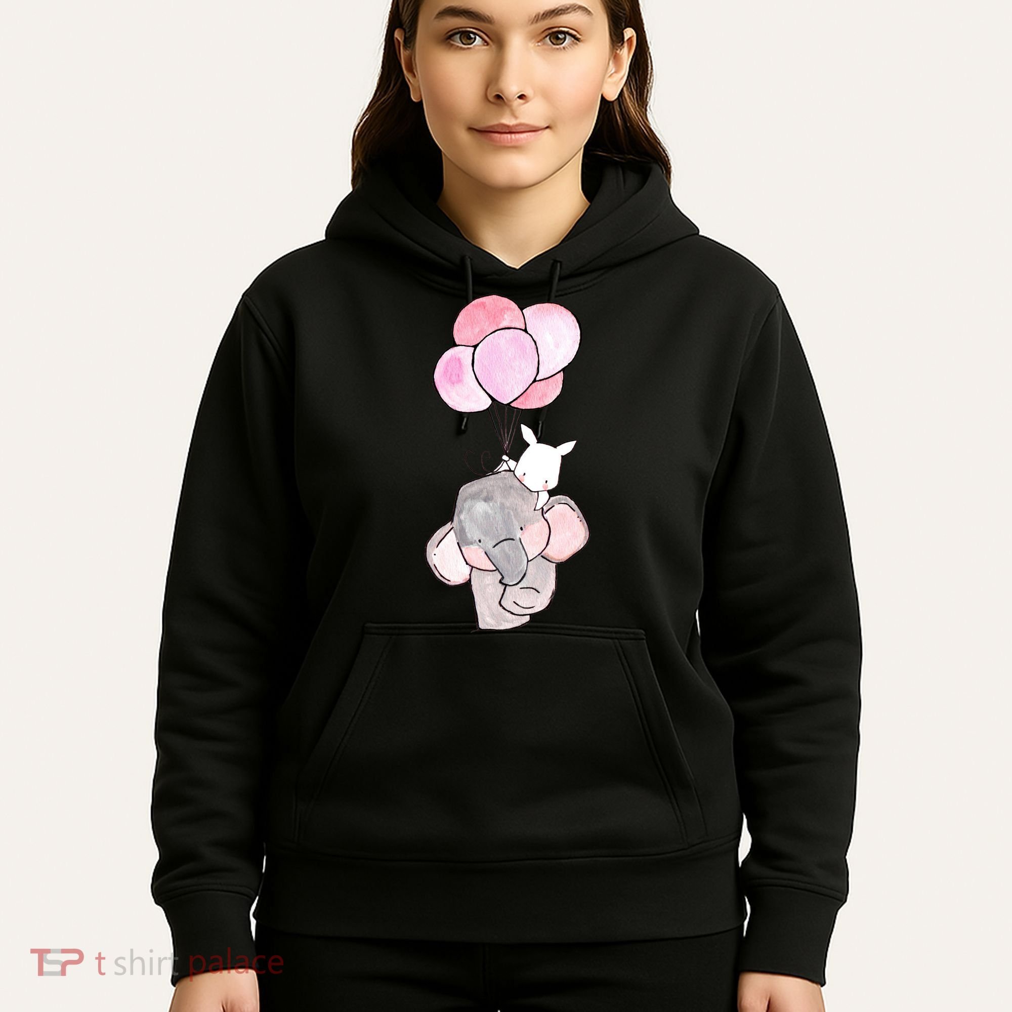 Cute Elephant Balloons Birthday Gift Hoodie