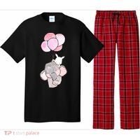 Cute Elephant Balloons Birthday Gift Pajama Set thumb 0