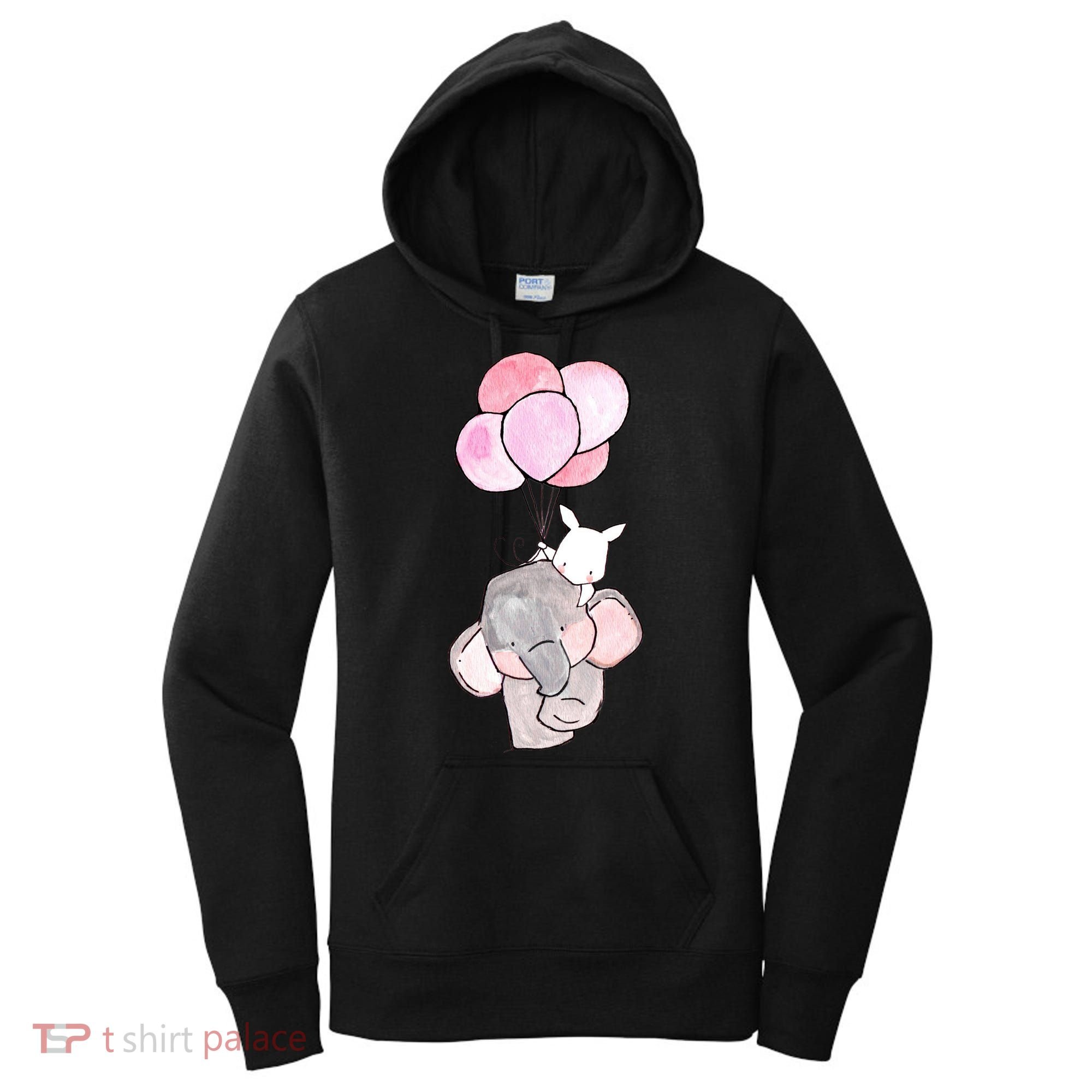 Cute Elephant Balloons Birthday Gift Women's Hoodie