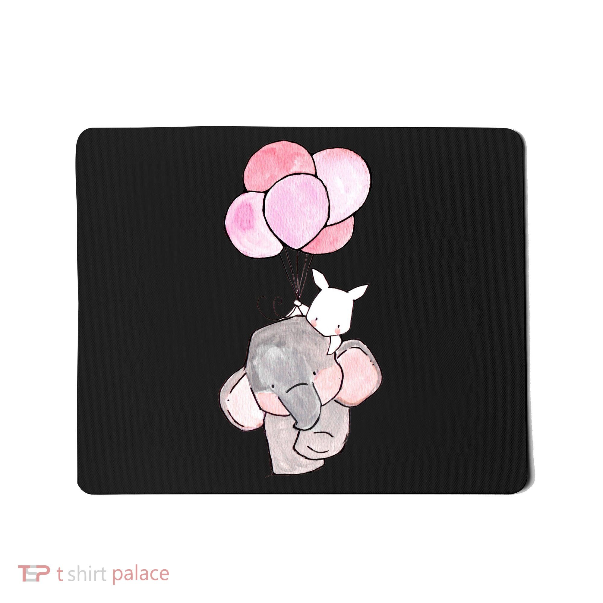 Cute Elephant Balloons Birthday Gift Mousepad