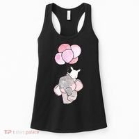 Cute Elephant Balloons Birthday Gift Women's Tank Top thumb 0