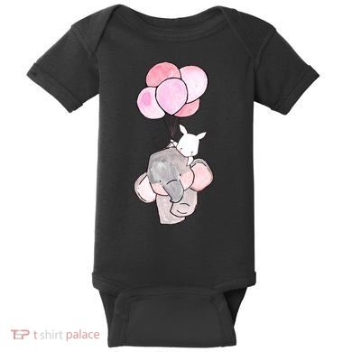 Cute Elephant Balloons Birthday Gift Baby Bodysuit