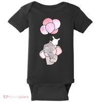 Cute Elephant Balloons Birthday Gift Baby Bodysuit thumb 0