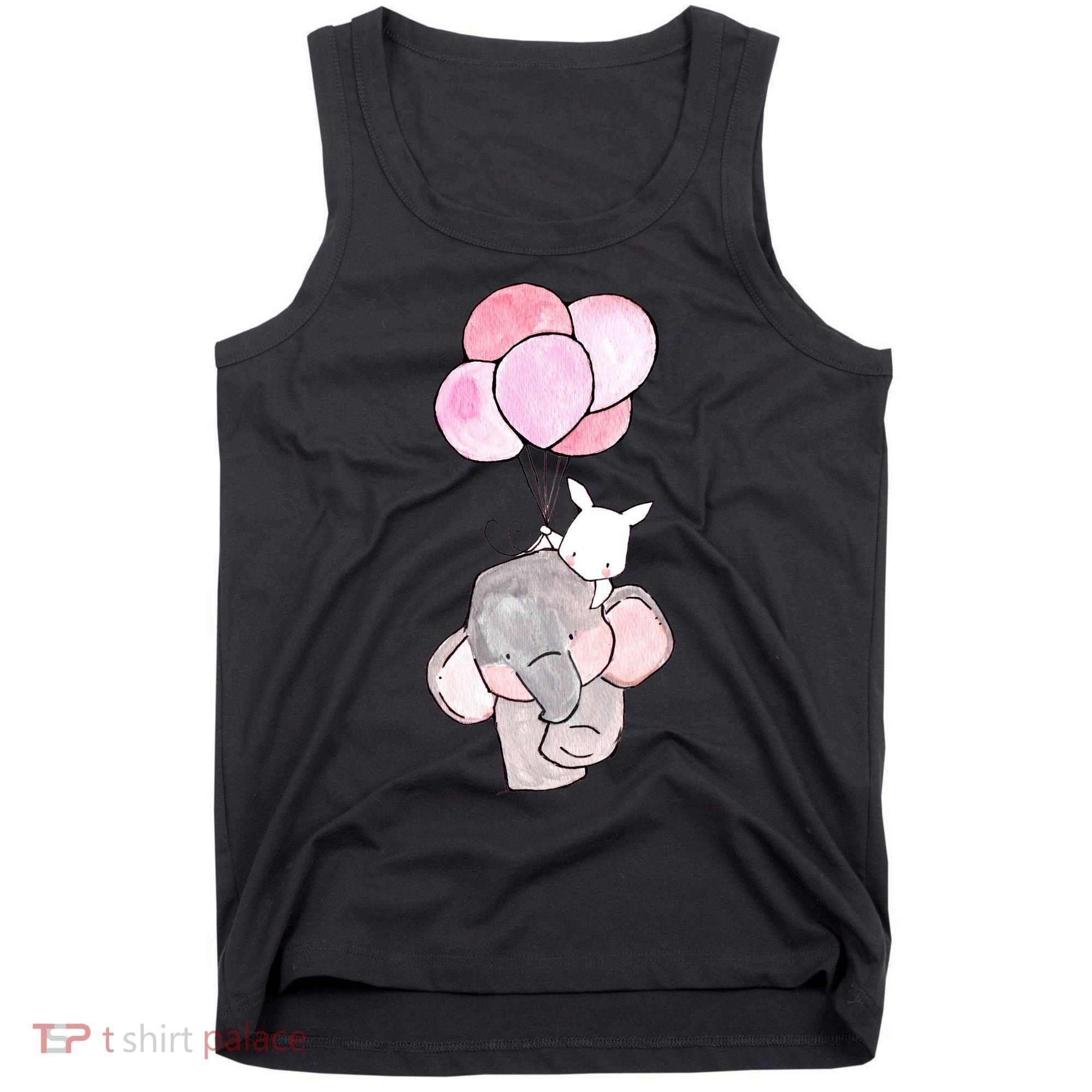 Cute Elephant Balloons Birthday Gift Tank Top