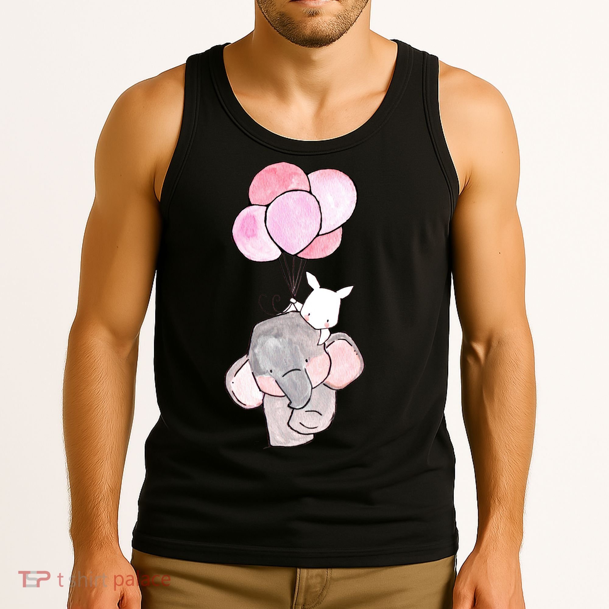 Cute Elephant Balloons Birthday Gift Tank Top