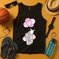 Cute Elephant Balloons Birthday Gift Tank Top thumb 4