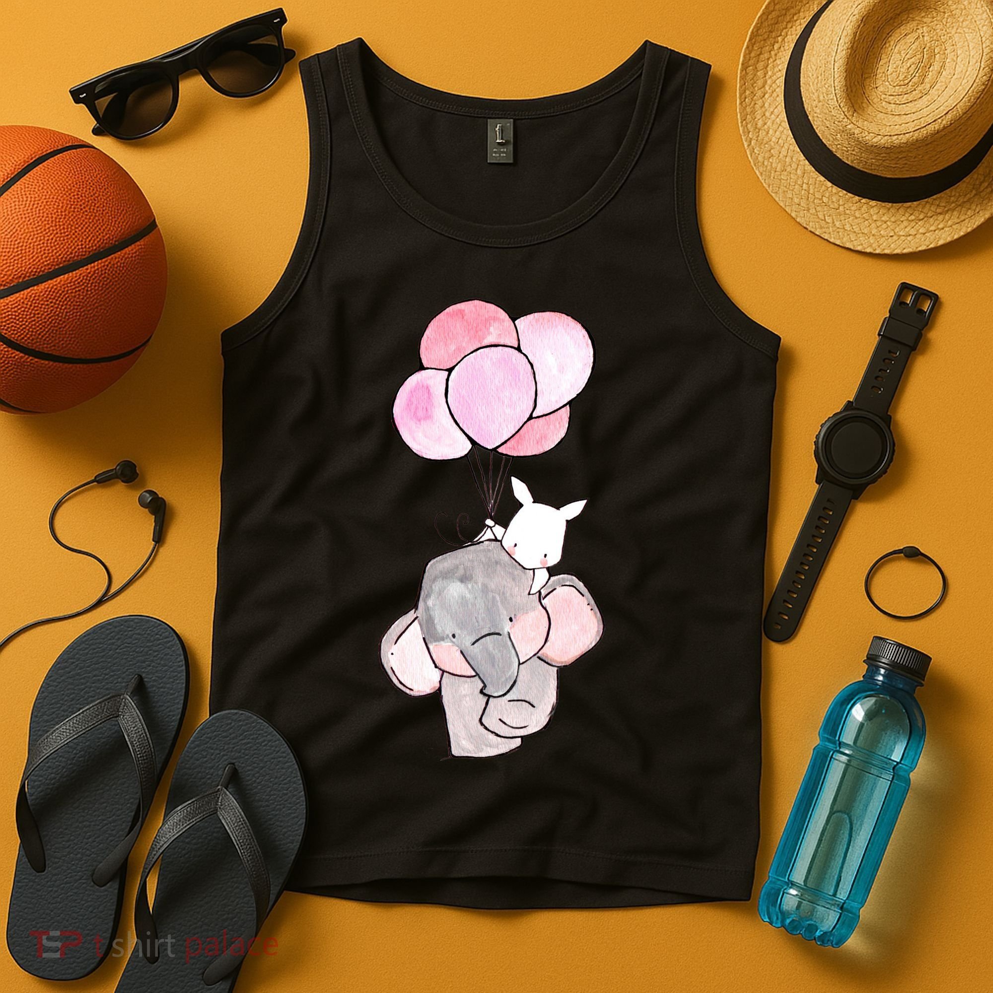 Cute Elephant Balloons Birthday Gift Tank Top