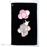 Cute Elephant Balloons Birthday Gift Golf Towel thumb 0