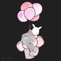 Cute Elephant Balloons Birthday Gift Golf Towel thumb 3