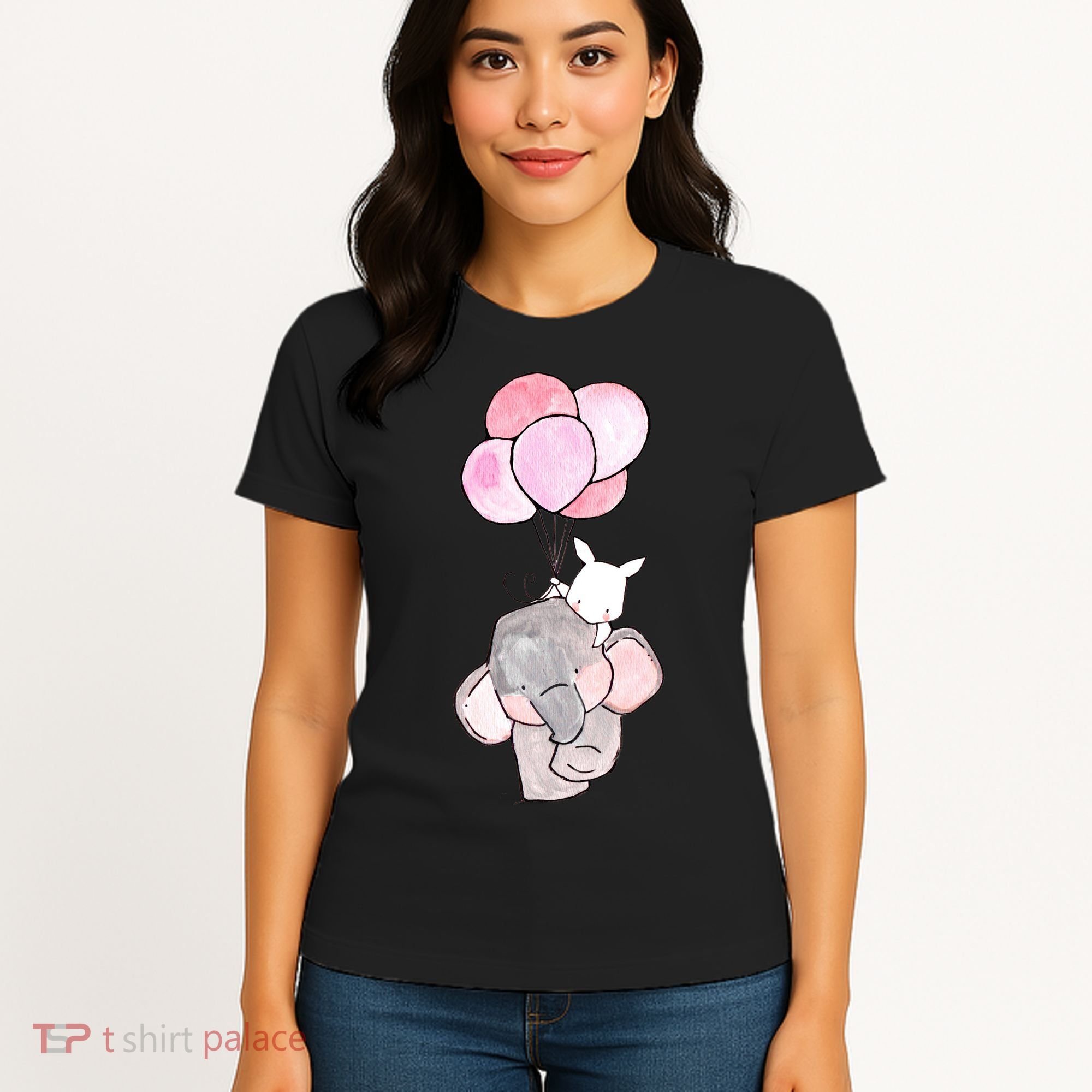 Cute Elephant Balloons Birthday Gift Women's T-Shirt