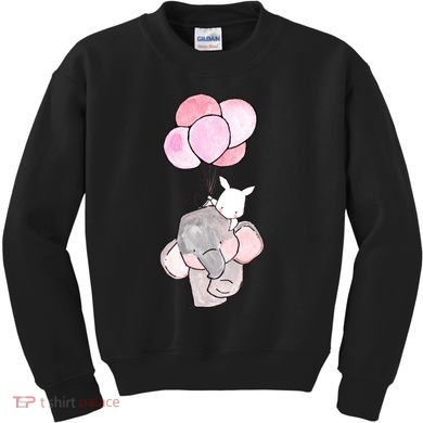 Cute Elephant Balloons Birthday Gift Kids Sweatshirt