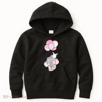 Cute Elephant Balloons Birthday Gift Kids Hoodie thumb 0
