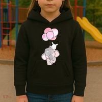 Cute Elephant Balloons Birthday Gift Kids Hoodie thumb 3