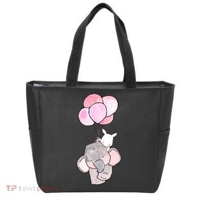 Cute Elephant Balloons Birthday Gift Tote Bag