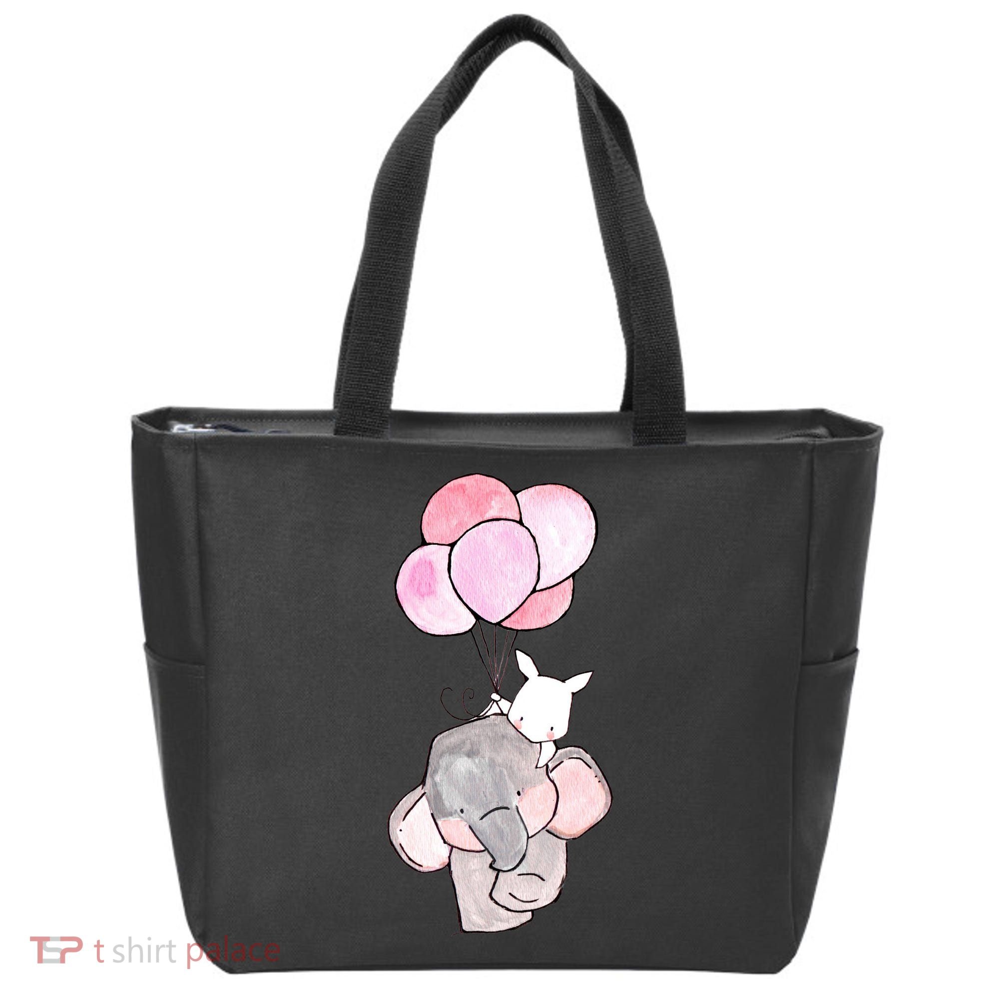 Cute Elephant Balloons Birthday Gift Tote Bag