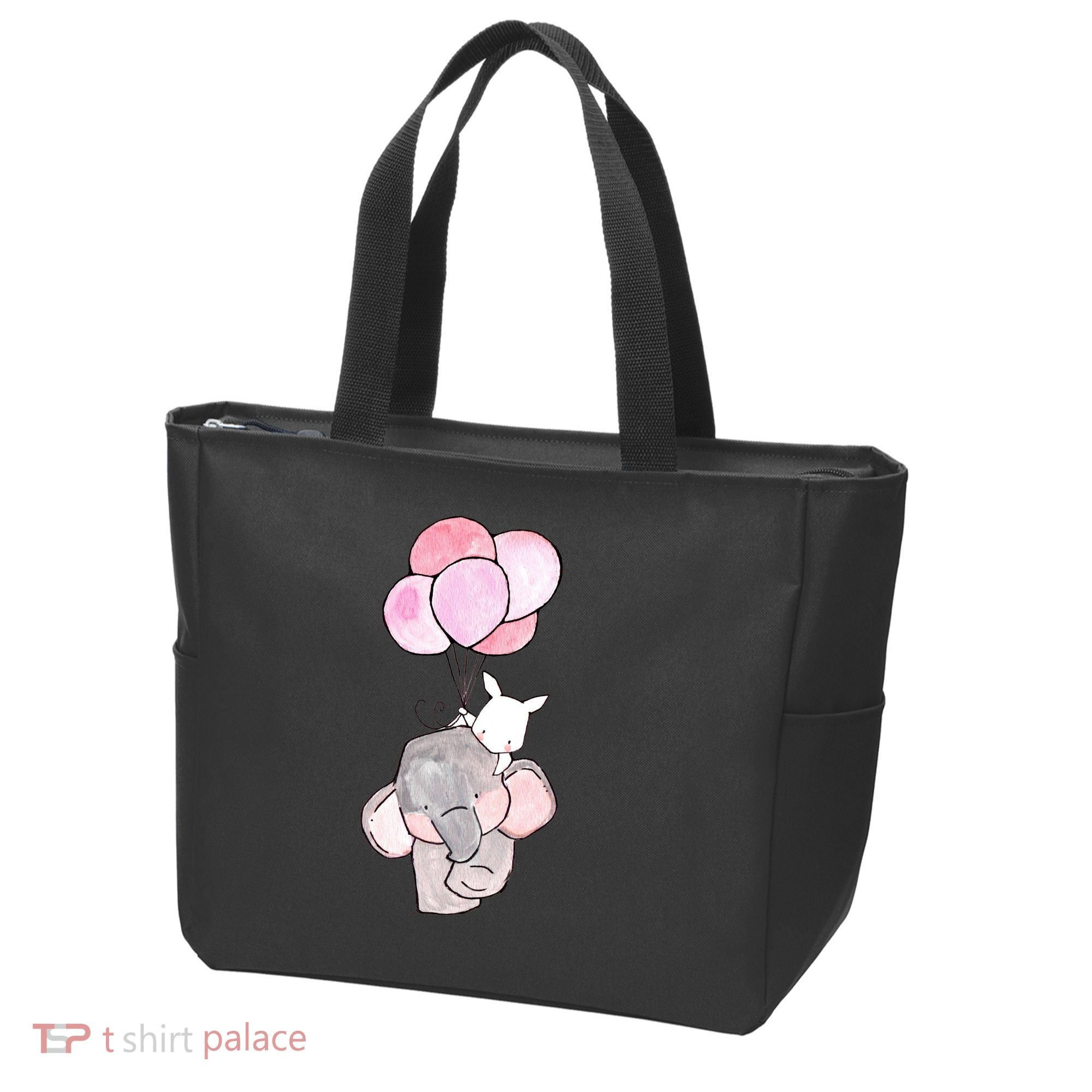 Cute Elephant Balloons Birthday Gift Tote Bag