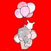 Cute Elephant Balloons Birthday Gift Santa Hat thumb 1