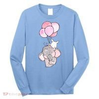 Cute Elephant Balloons Birthday Gift Long Sleeve Shirt thumb 0