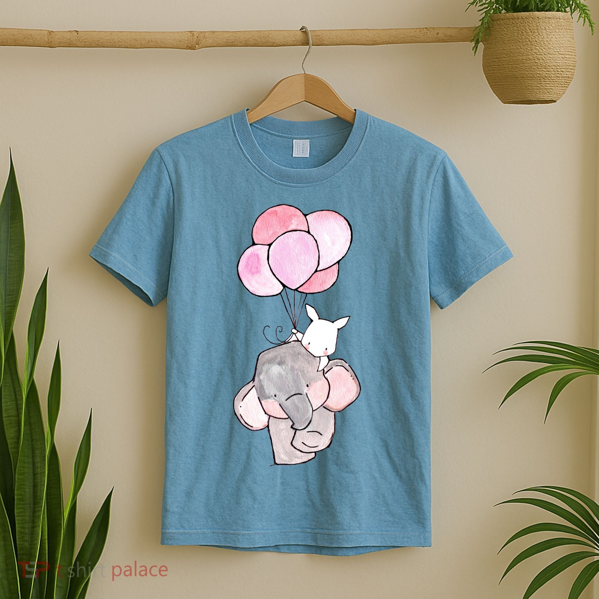 Cute Elephant Balloons Birthday Gift T-Shirt