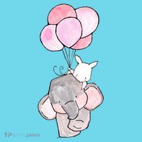 Cute Elephant Balloons Birthday Gift T-Shirt thumb 6