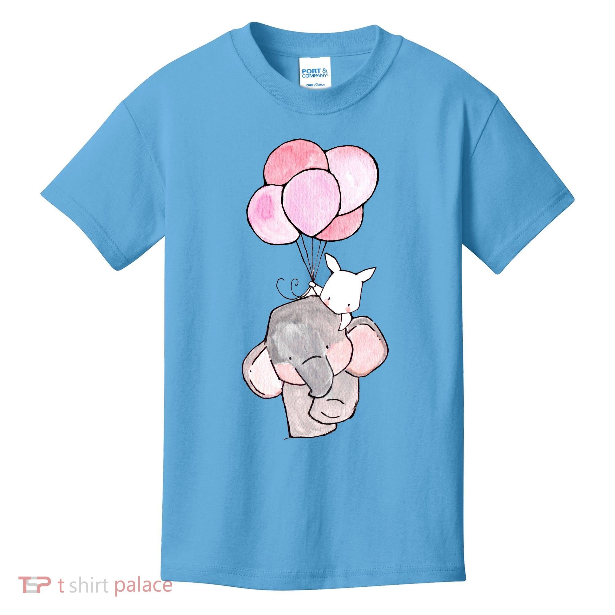 Cute Elephant Balloons Birthday Gift Kids T-Shirt