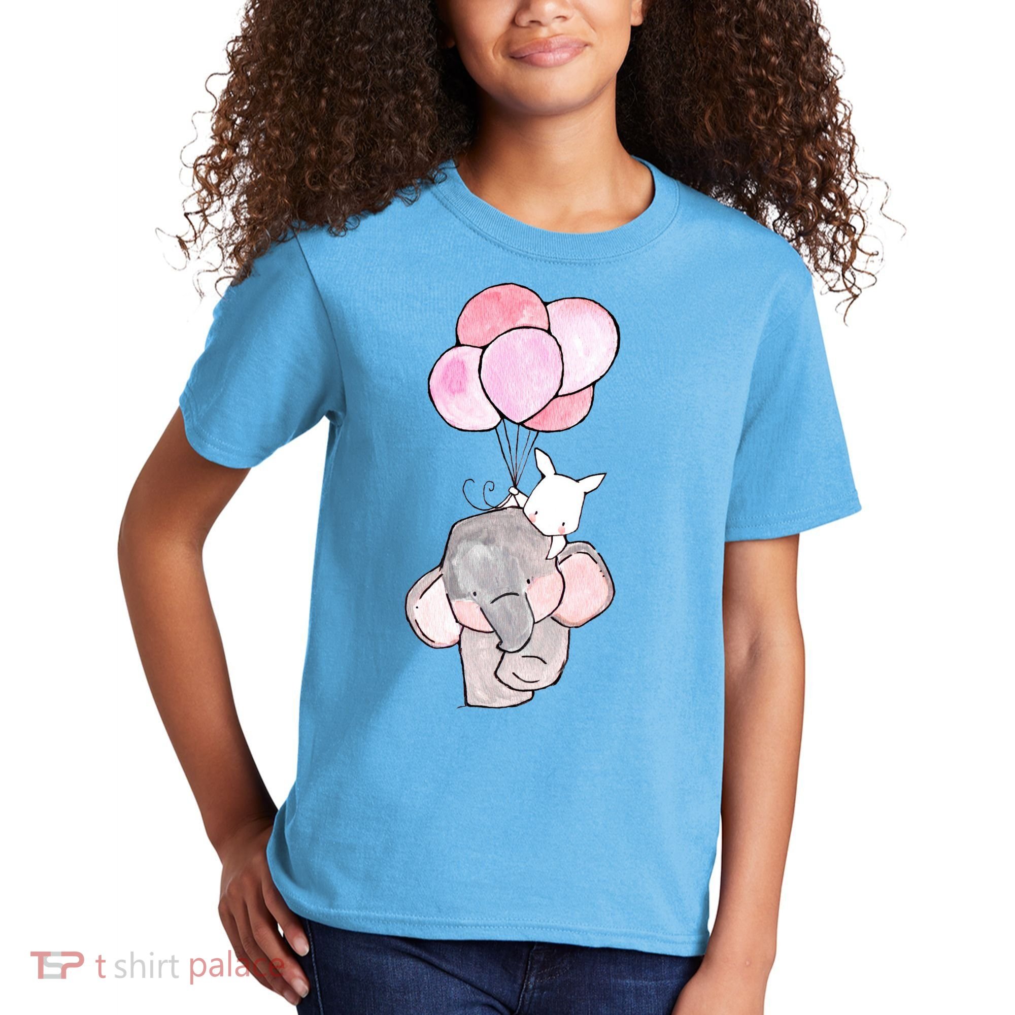 Cute Elephant Balloons Birthday Gift Kids T-Shirt