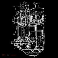 Car Engine Blueprint Car Auto Mechanic Garage Engineer Backpack thumb 2