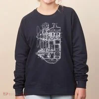 Car Engine Blueprint Car Auto Mechanic Garage Engineer Women's Sweatshirt thumb 0