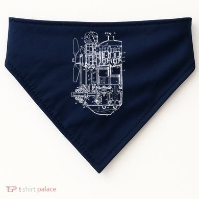 Car Engine Blueprint Car Auto Mechanic Garage Engineer USA-Made Doggie Bandana