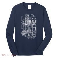 Car Engine Blueprint Car Auto Mechanic Garage Engineer Long Sleeve Shirt thumb 0