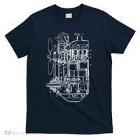 Car Engine Blueprint Car Auto Mechanic Garage Engineer T-Shirt thumb 0