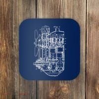 Car Engine Blueprint Car Auto Mechanic Garage Engineer Coaster thumb 0
