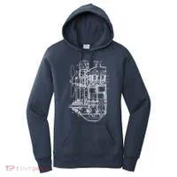 Car Engine Blueprint Car Auto Mechanic Garage Engineer Women's Hoodie thumb 0